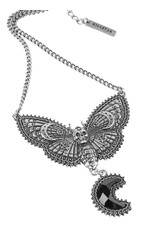 Killstar  Jewelry - Killstar Night Flutter Moth with Death's head necklace