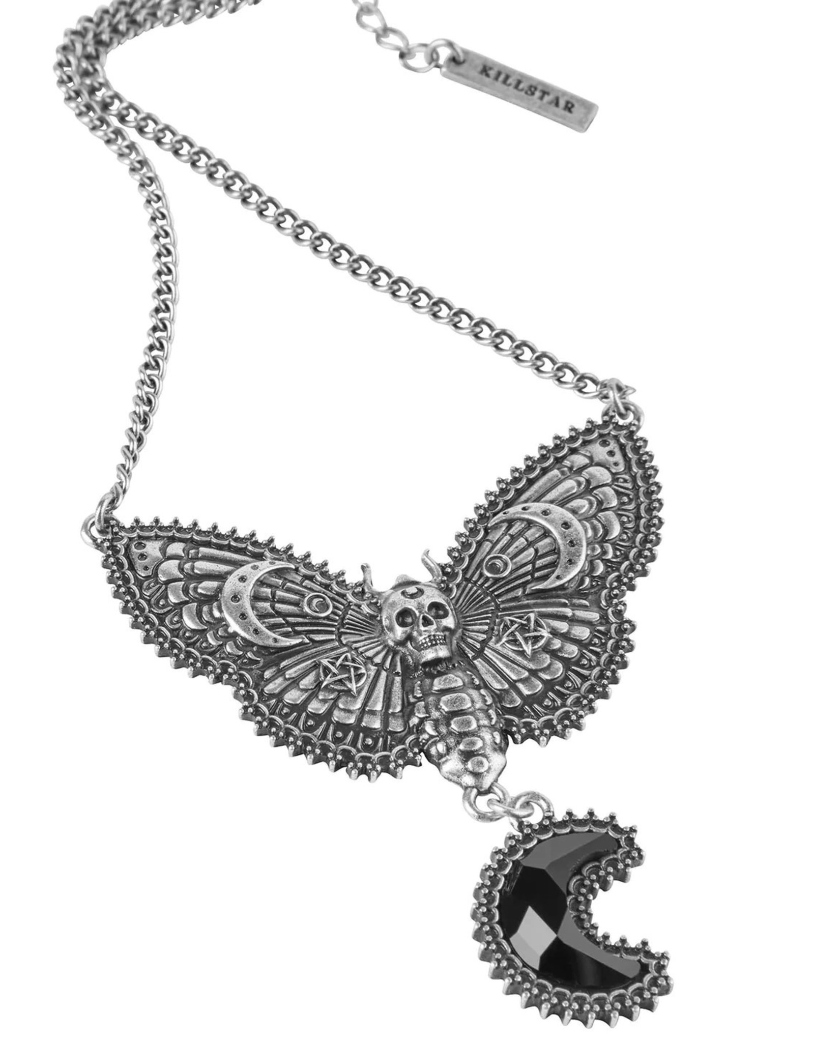 Killstar  Jewelry - Killstar Night Flutter Moth with Death's head necklace