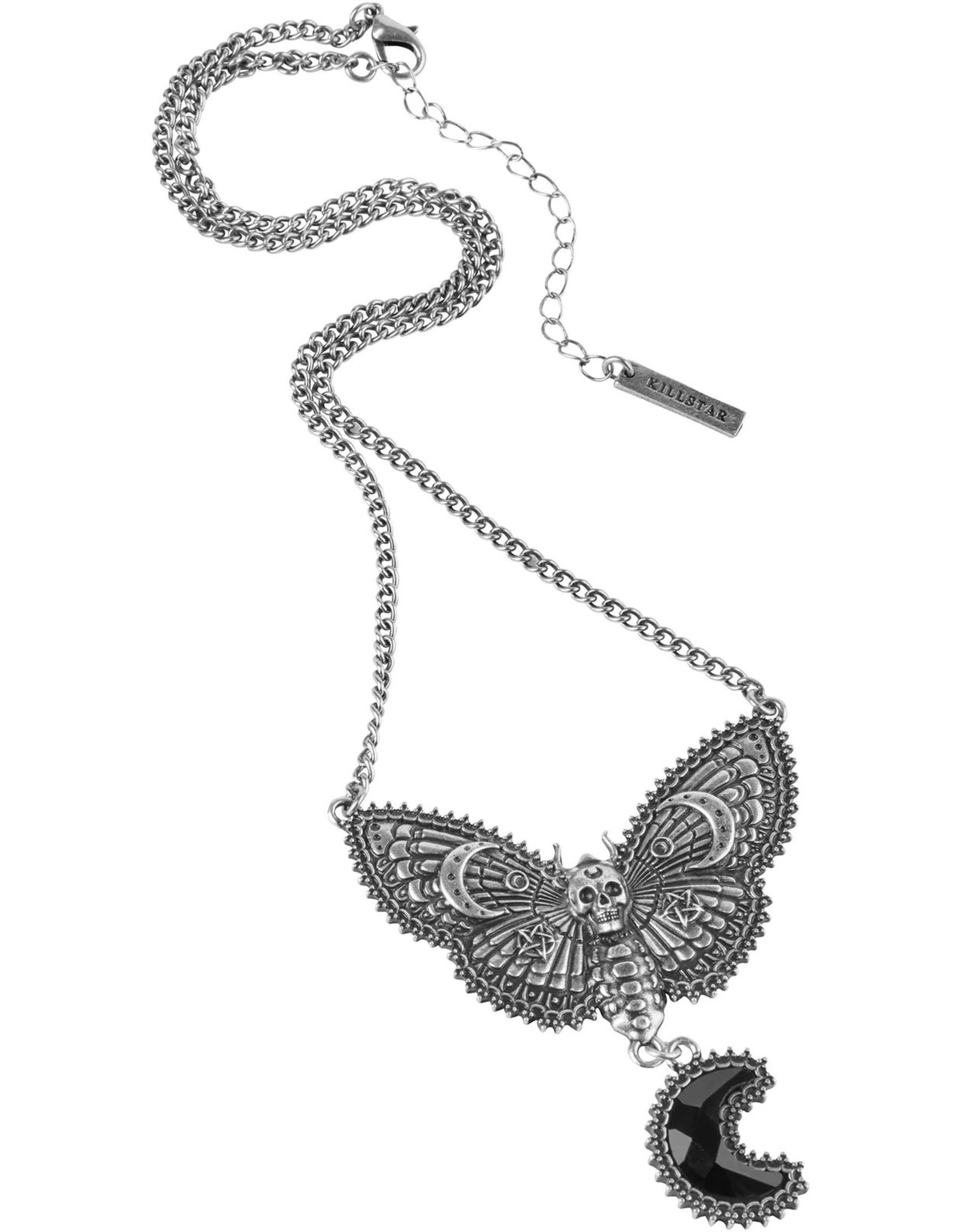 Killstar  Jewelry - Killstar Night Flutter Moth with Death's head necklace