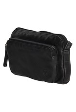 Hide & Stitches Leren Festivaltasjes, heuptassen en riemtassen - Hide & Stitches Festivaltasje Gewassen Leer Zwart