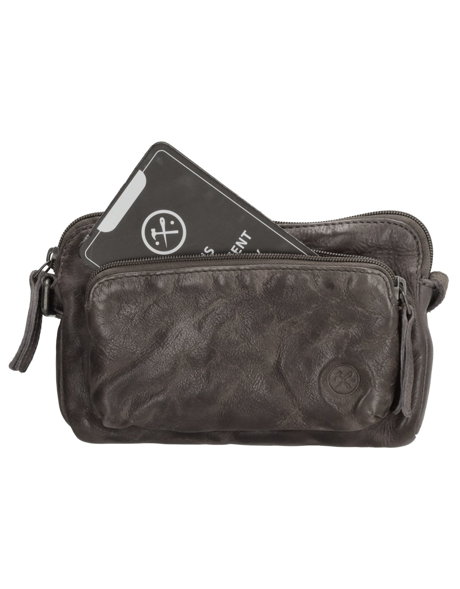 Hide & Stitches Leather Festival bags, waist bags and belt bags - Hide & Stitches Festival Bag Washed Leather Taupe