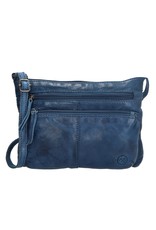 Hide & Stitches Leren schodertassen Leren crossbody tassen - Hide & Stitches Paint Rock Schoudertas Jeansblauw