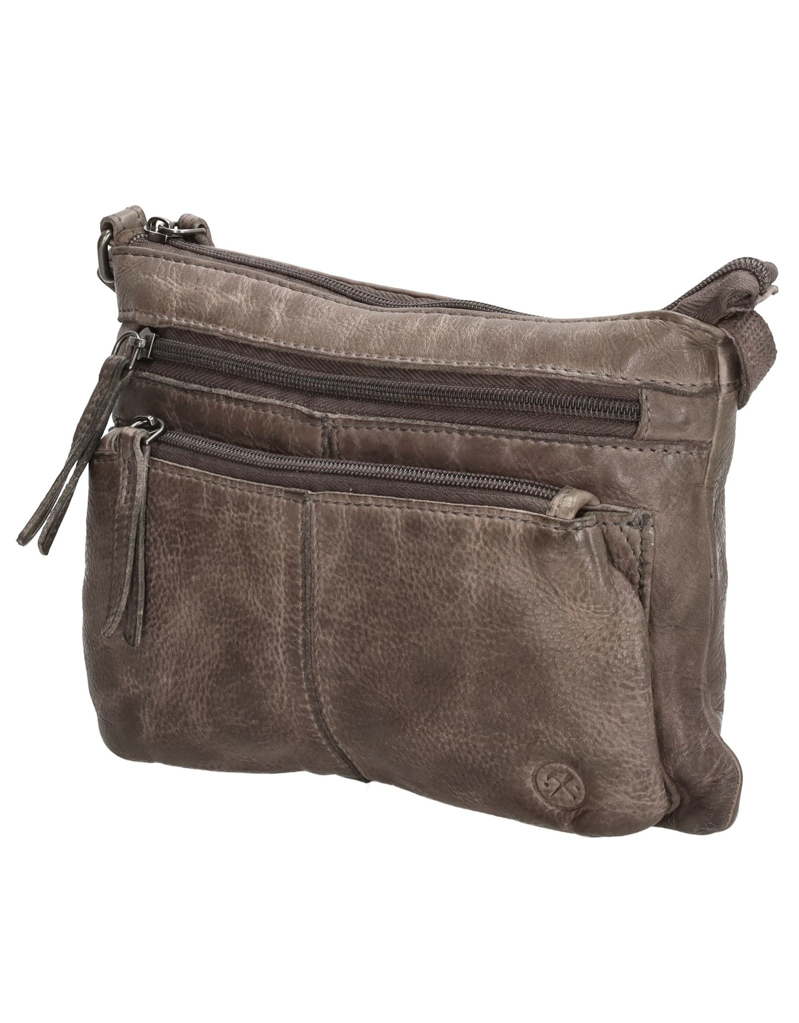 Hide & Stitches Leren schodertassen Leren crossbody tassen - Hide & Stitches Paint Rock Schoudertas Taupe