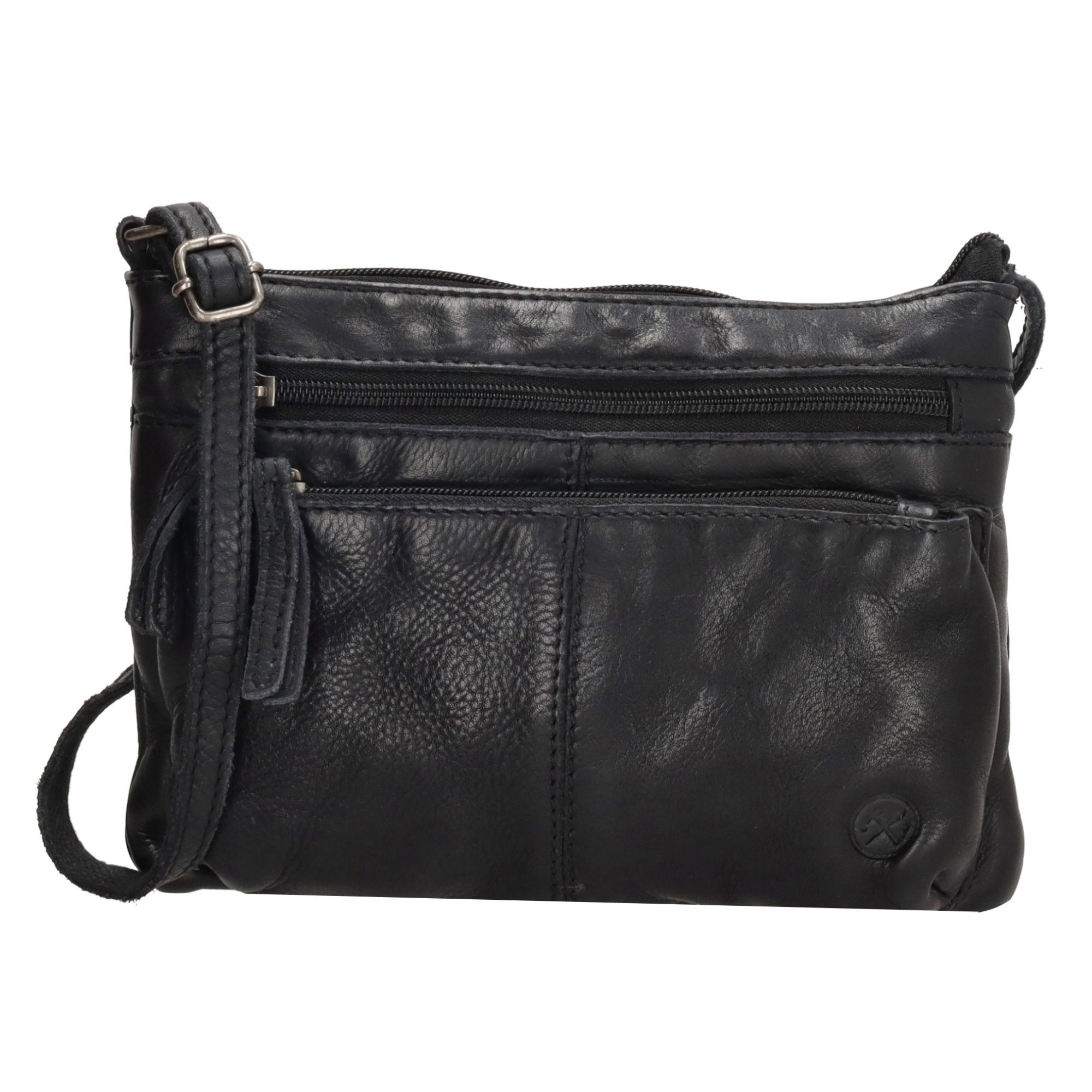 バッグ OLD rock cotton shoulder bag black hide-stitches-leather-shoulder