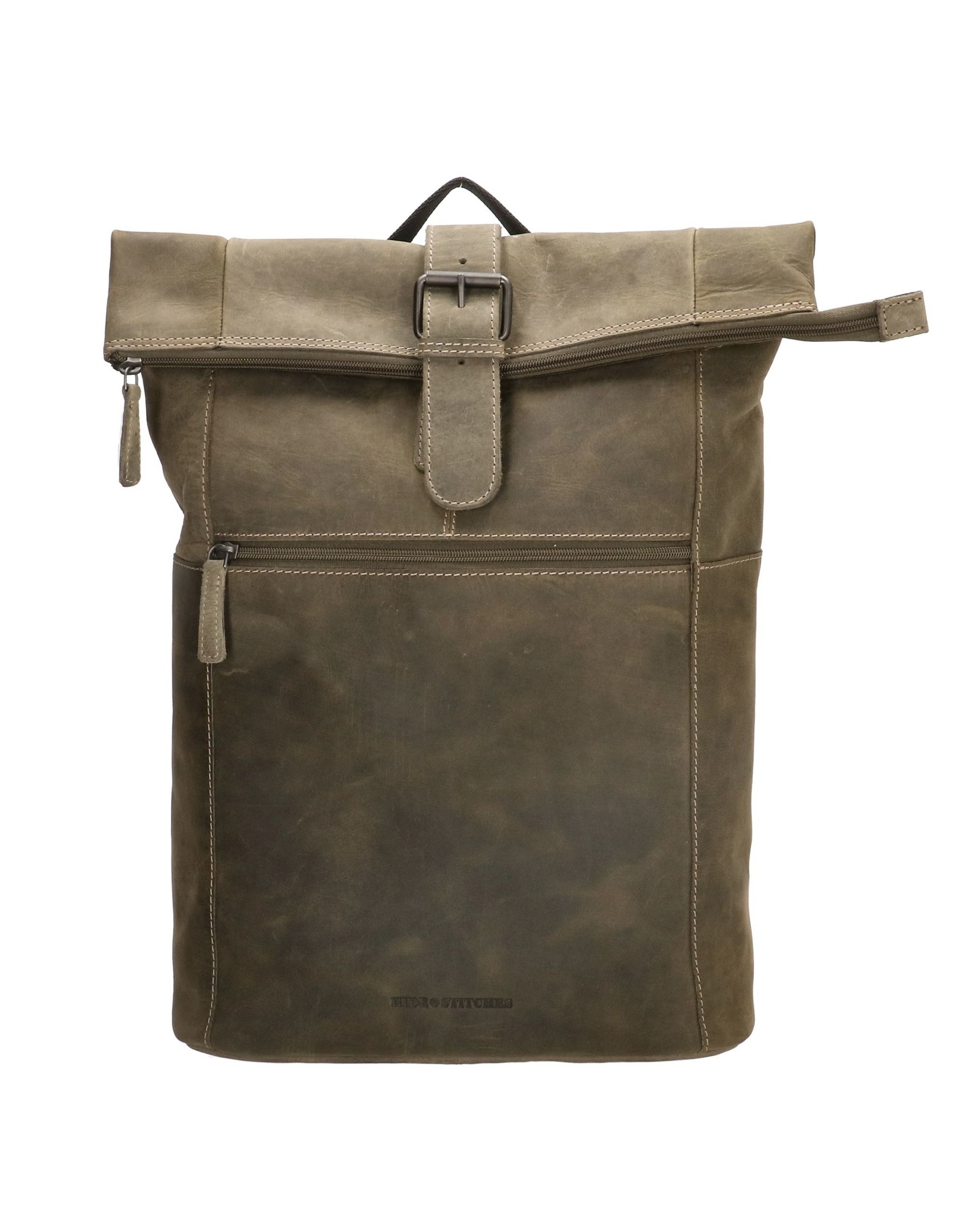 Hide & Stitches Leather backpacks Leather shoppers - Roll-Top backpack Hide & Stitches Idaho 15,6 inch olive green