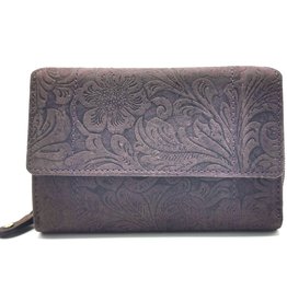 Hunters Hunters Wallet Embossed flowers purple