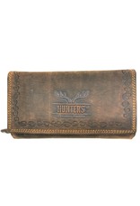 Hunters Leren Portemonnees - Hunters Portemonnee Western design bruin large