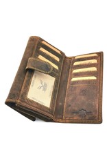 Hunters Leather Wallets - Hunters Purse Western design brown large