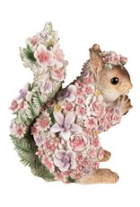 Trukado Giftware & Lifestyle -  Squirrel figurine decorated with Pink Flowers