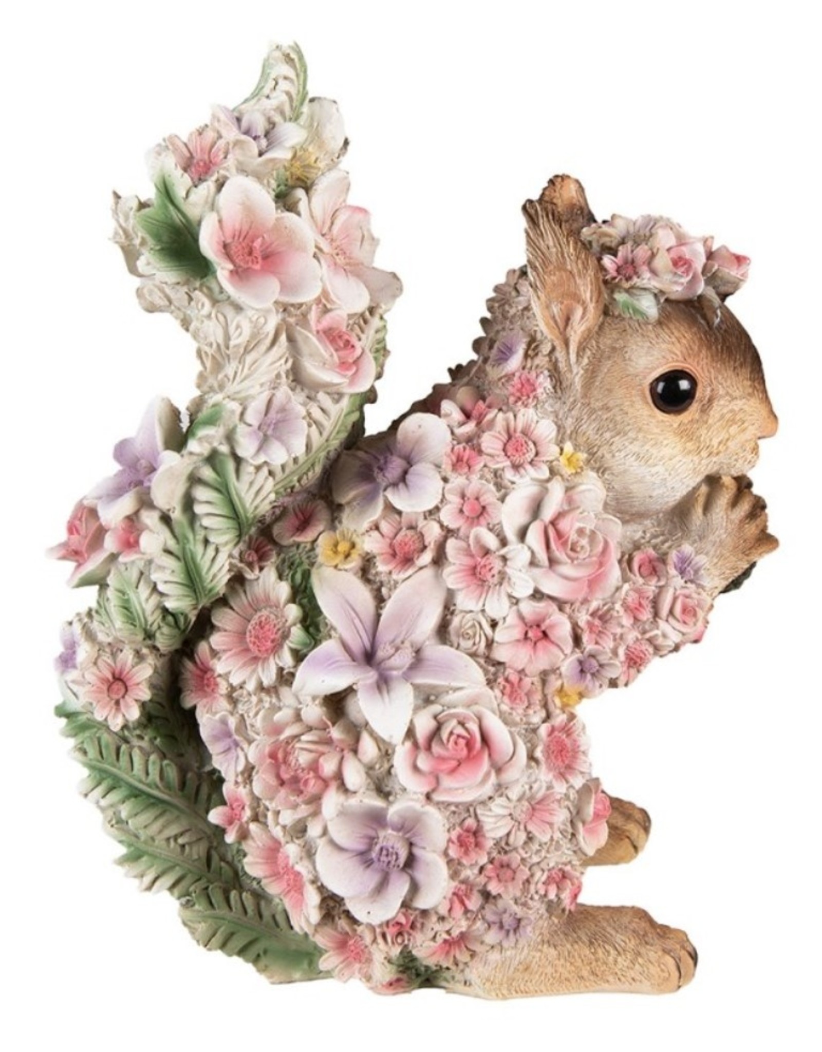 Trukado Giftware & Lifestyle -  Squirrel figurine decorated with Pink Flowers