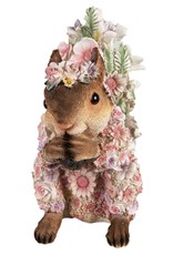 Trukado Giftware & Lifestyle -  Squirrel figurine decorated with Pink Flowers