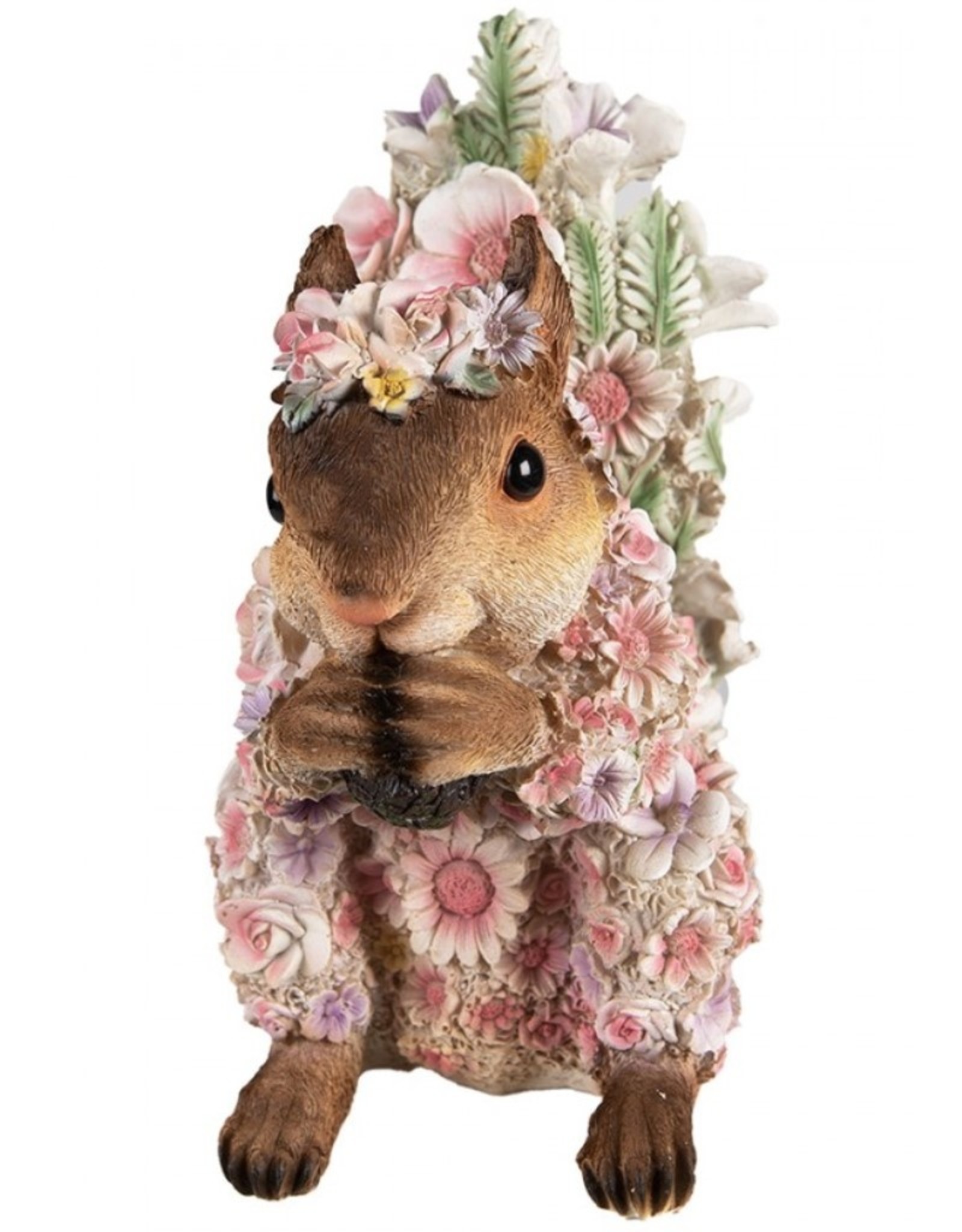 Trukado Giftware & Lifestyle -  Squirrel figurine decorated with Pink Flowers