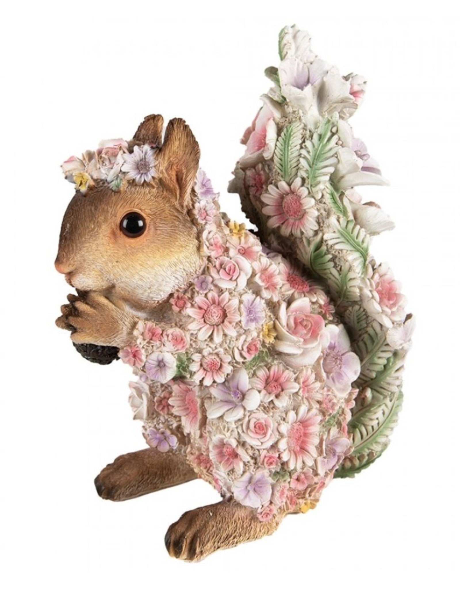 Trukado Giftware & Lifestyle -  Squirrel figurine decorated with Pink Flowers