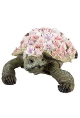 Trukado Giftware & Lifestyle -  Schildpad beeldje versiert met Roze Bloemen