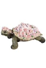 Trukado Giftware & Lifestyle -  Schildpad beeldje versiert met Roze Bloemen