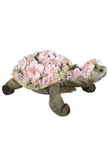 Trukado Giftware & Lifestyle -  Schildpad beeldje versiert met Roze Bloemen