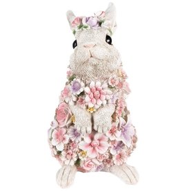Trukado Bunny figurine decorated with Pink Flowers