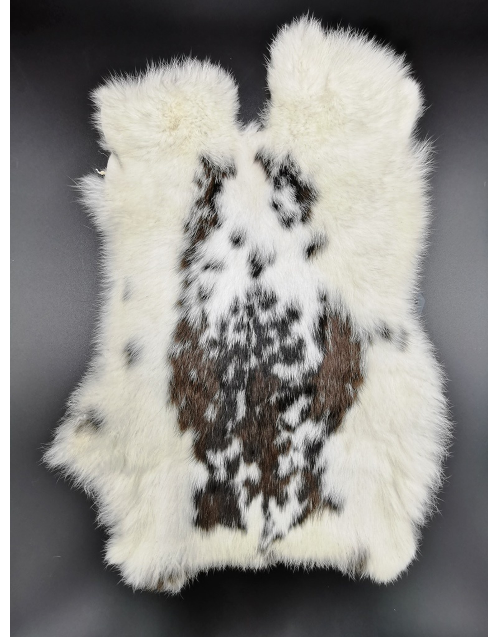 Mars&More Miscellaneous - Rabbit fur white-black 30cm x 40cm (soft and odorless)