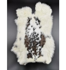 Konijnenvacht Rabbit fur white-black 30cm x 40cm (soft and odorless)
