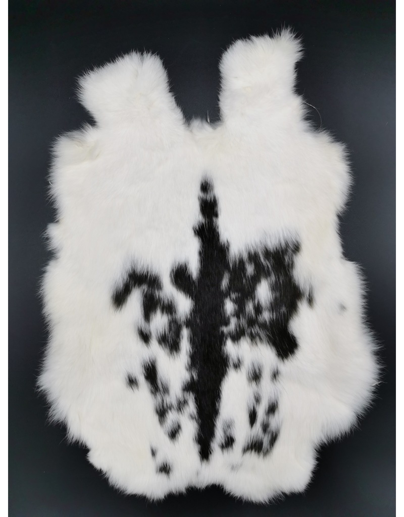 Mars&More Miscellaneous - Rabbit fur white-black 30cm x 40cm (soft and odorless)