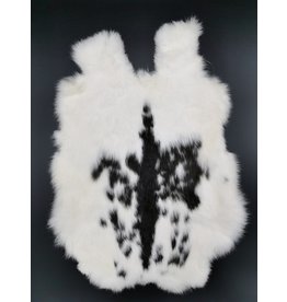 Konijnenvacht Rabbit fur white-black 30cm x 40cm (soft and odorless)