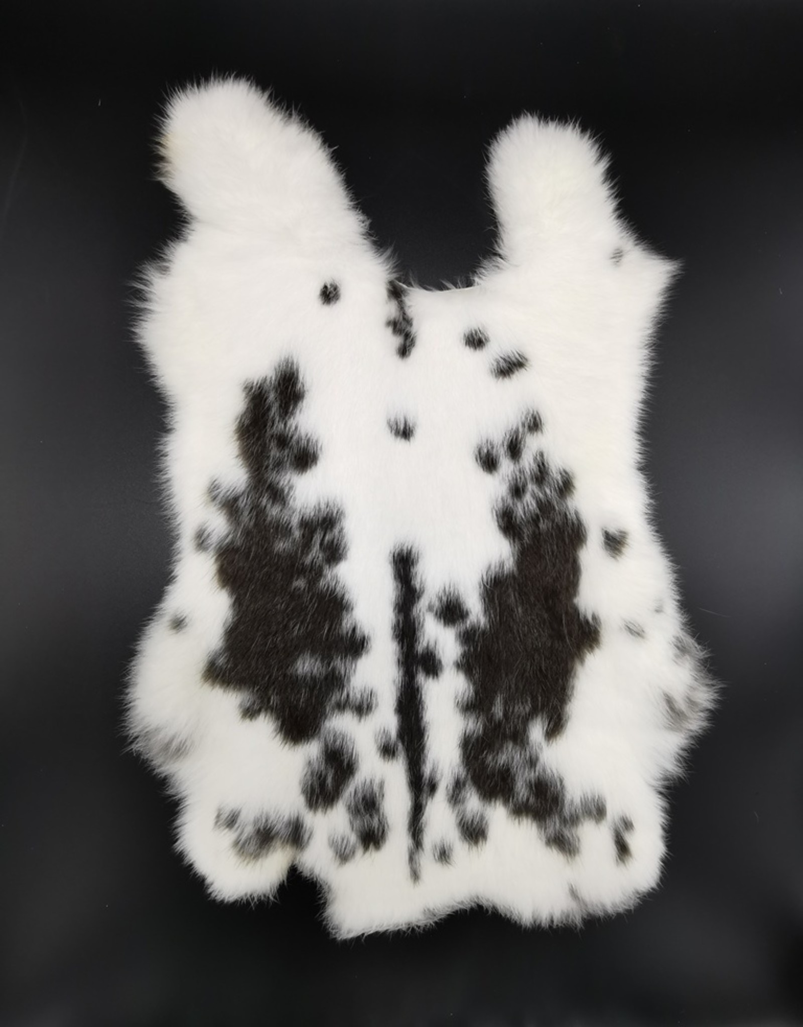 Mars&More Miscellaneous - Rabbit fur white-black 30cm x 40cm (soft and odorless)