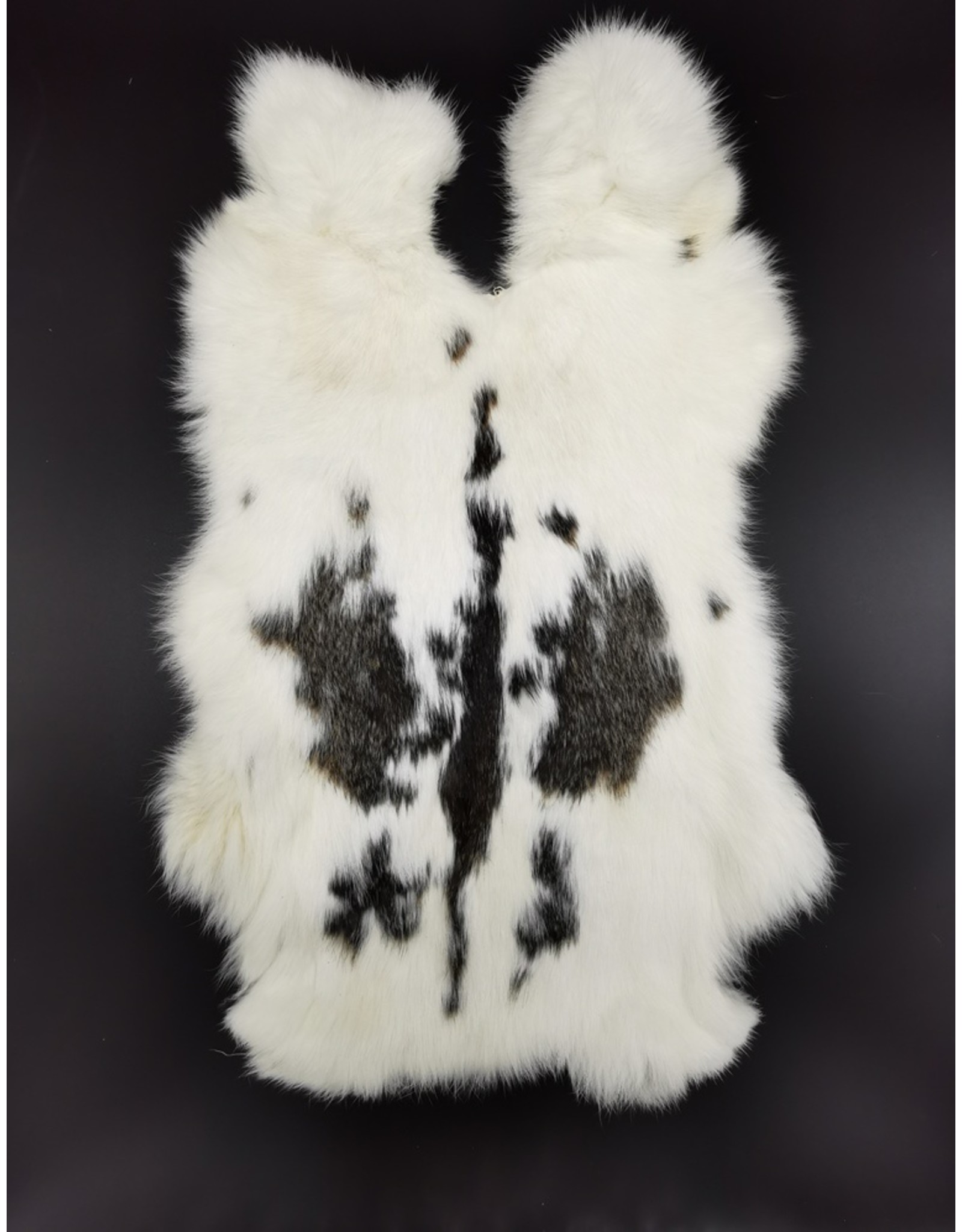Mars&More Miscellaneous - Rabbit fur white-black 30cm x 40cm (soft and odorless)