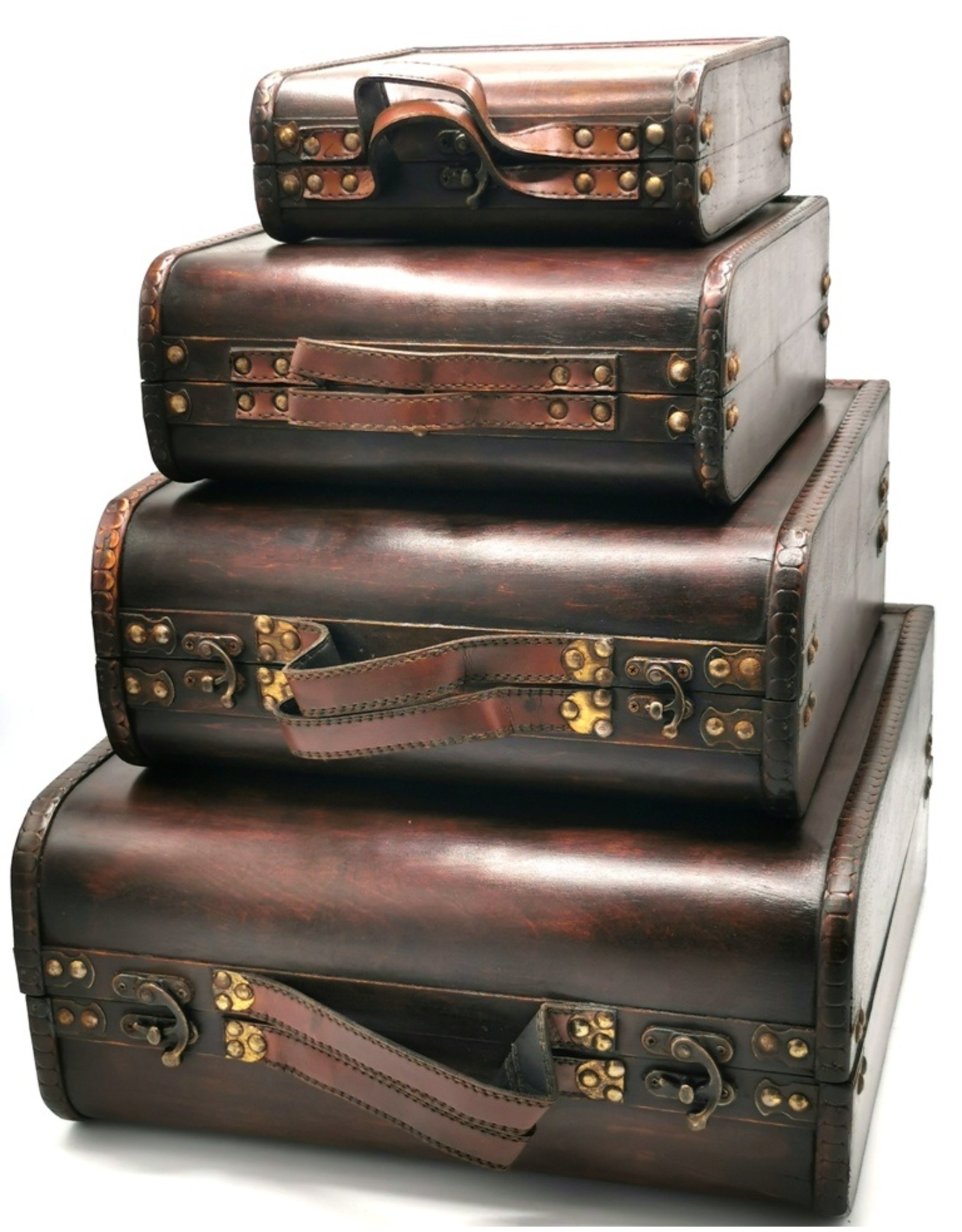 Trukado Miscellaneous -  Houten Koffer Set 4 stuks Steampunk - Victoriaans