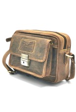 Hunters Leren Schoudertassen Leren crossbody tassen - Hunters Schoudertas met Voorvak en Sleutel