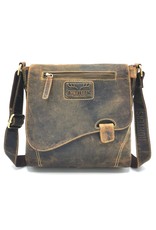 Hunters Leren Schoudertassen Leren crossbody tassen - Hunters Crossbody met Asymmetrische Omslag Buffelleer