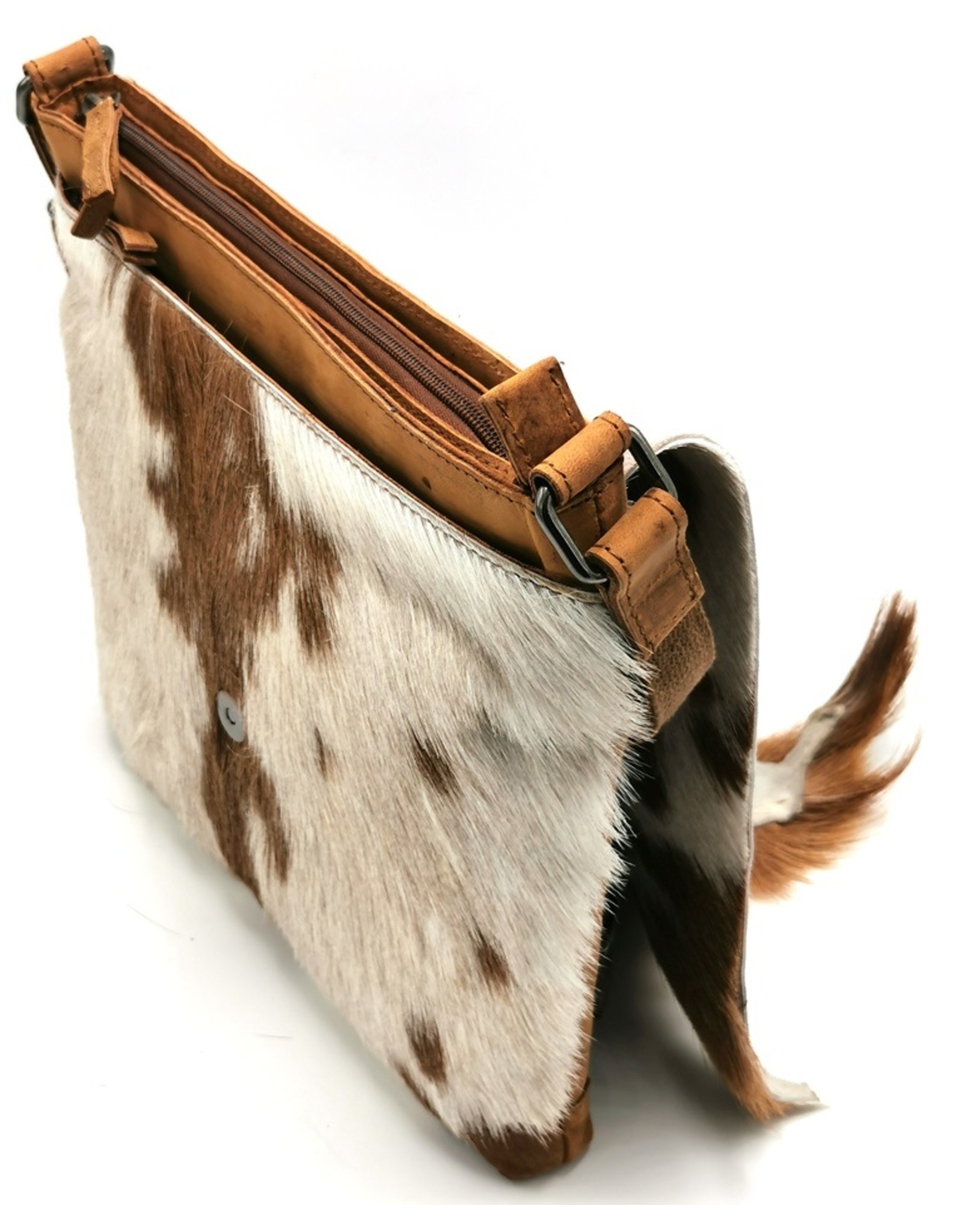 Hide & Stitches Leather bags - Hide & Stitches Leather Shoulder bag with Fur cover