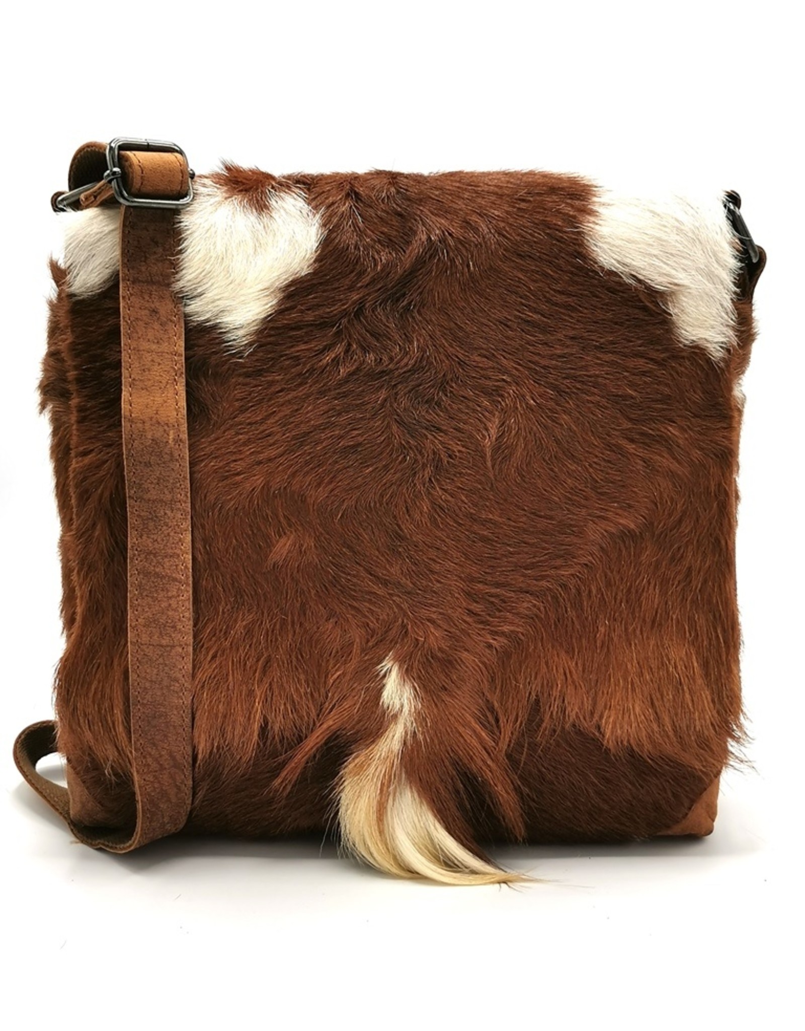 Hide & Stitches Leather bags - Hide & Stitches Leather Shoulder bag with Fur cover