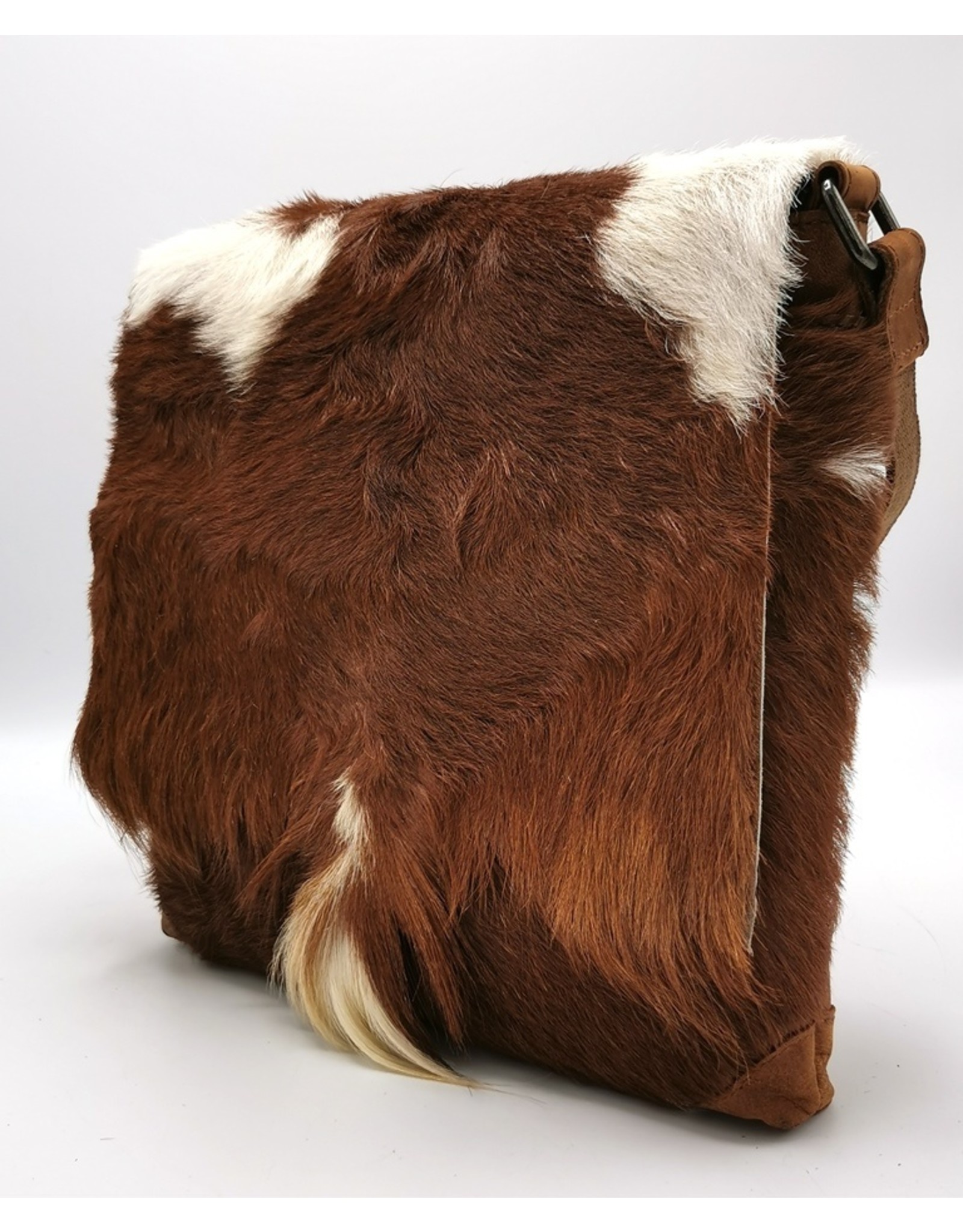 Hide & Stitches Leather bags - Hide & Stitches Leather Shoulder bag with Fur cover