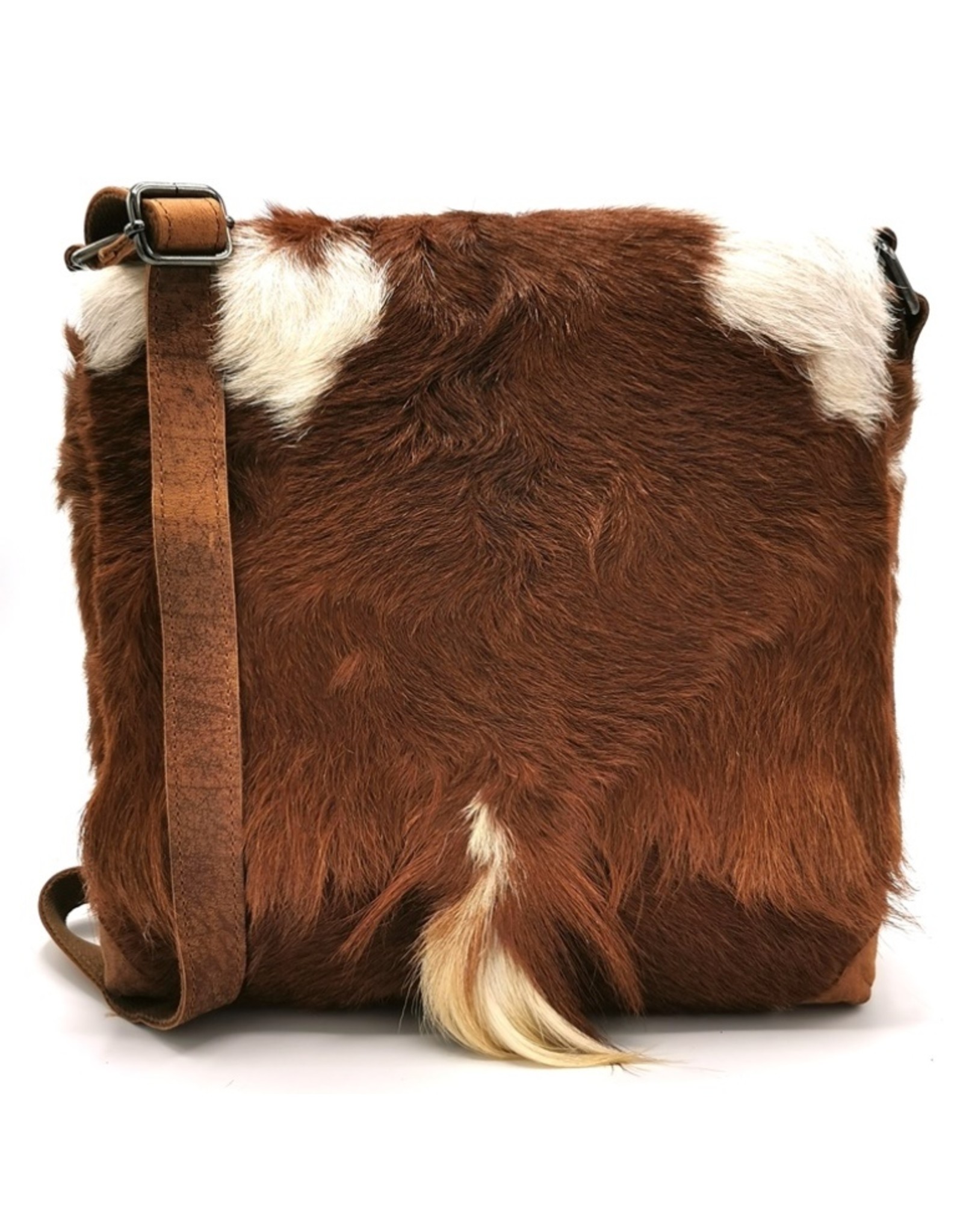 Hide & Stitches Leather bags - Hide & Stitches Leather Shoulder bag with Fur cover