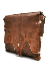 Hide & Stitches Leren tassen - Hide & Stitches Leren Schoudertas met Vacht omslag