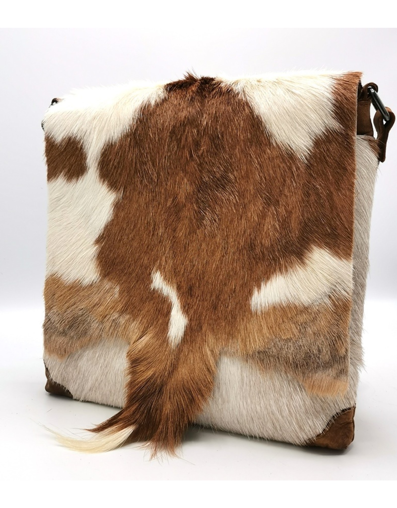 Hide & Stitches Leren tassen - Hide & Stitches Leren Schoudertas met Vacht omslag