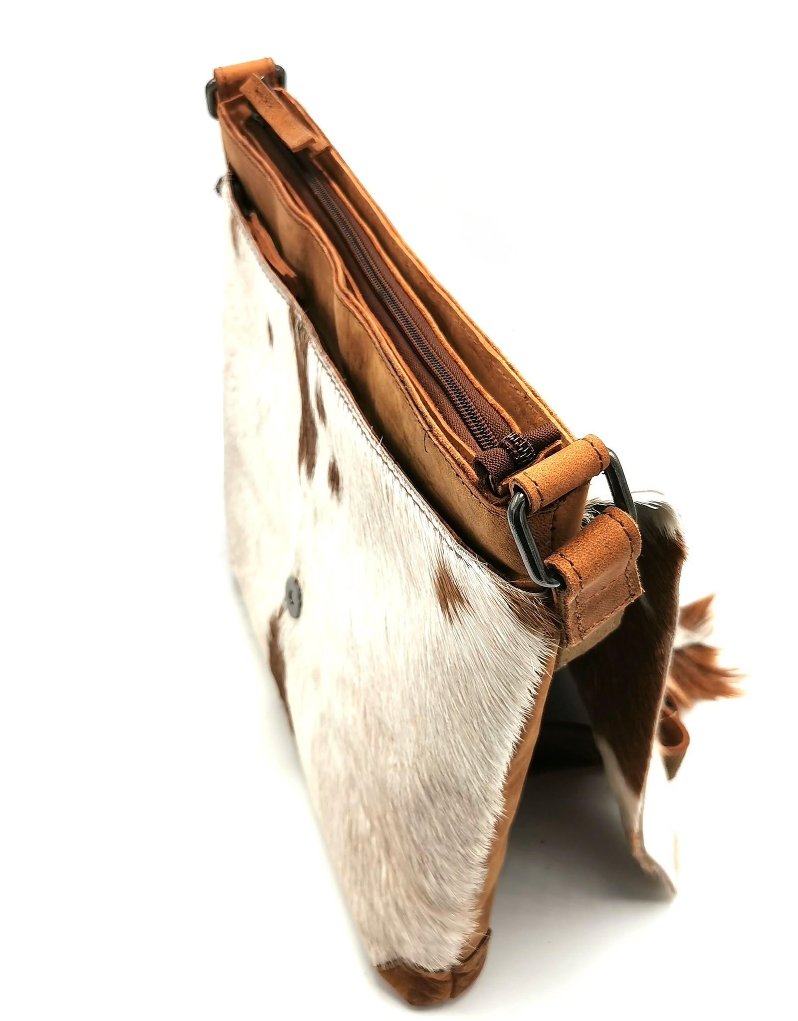 Hide & Stitches Leather bags - Hide & Stitches Leather Shoulder bag with Fur cover