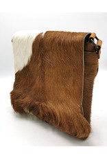 Hide & Stitches Leren tassen - Hide & Stitches Leren Schoudertas met Vacht omslag
