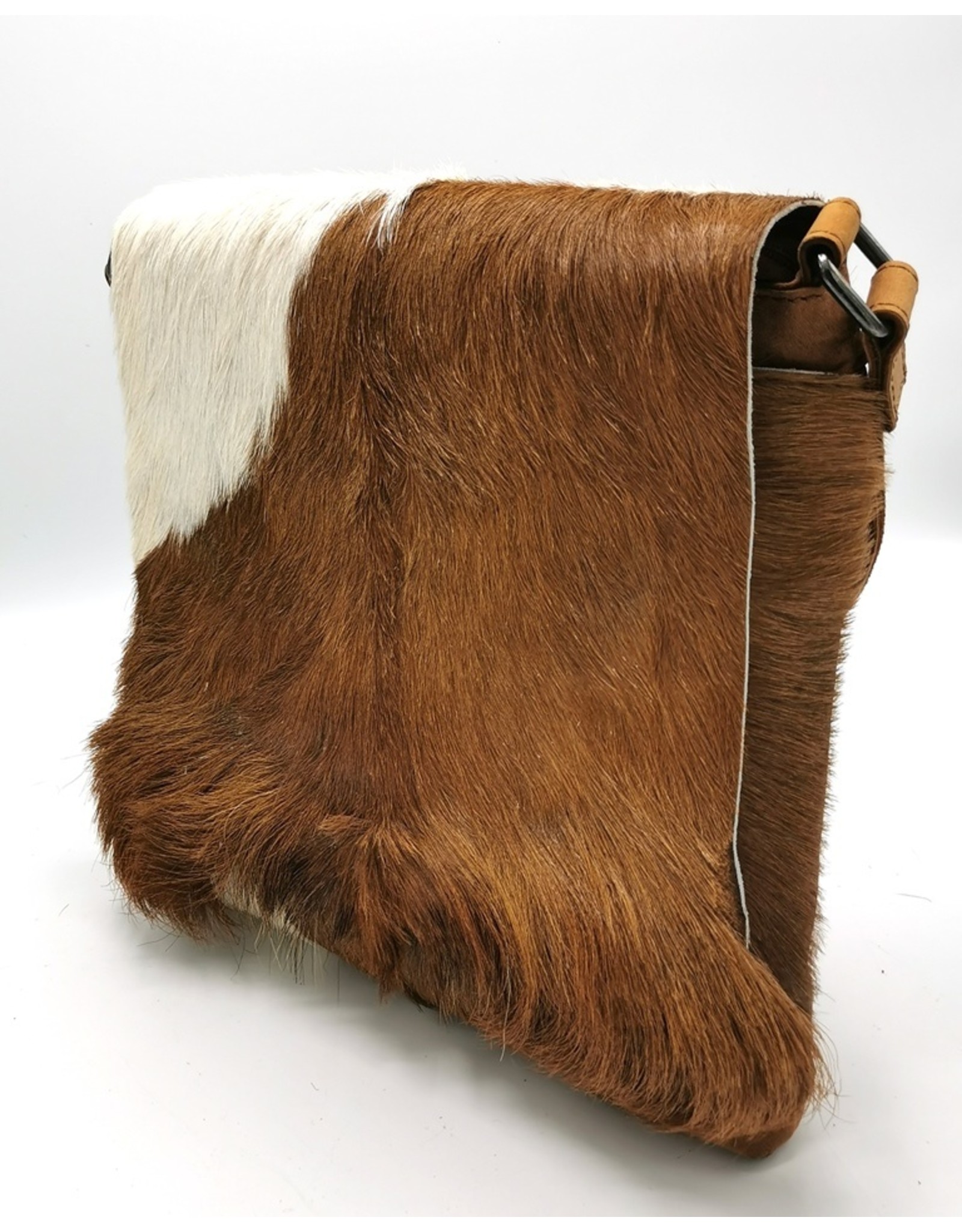 Hide & Stitches Leather bags - Hide & Stitches Leather Shoulder bag with Fur cover