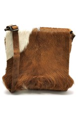 Hide & Stitches Leren tassen - Hide & Stitches Leren Schoudertas met Vacht omslag