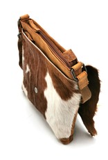Hide & Stitches Leren tassen - Hide & Stitches Leren Schoudertas met Vacht omslag