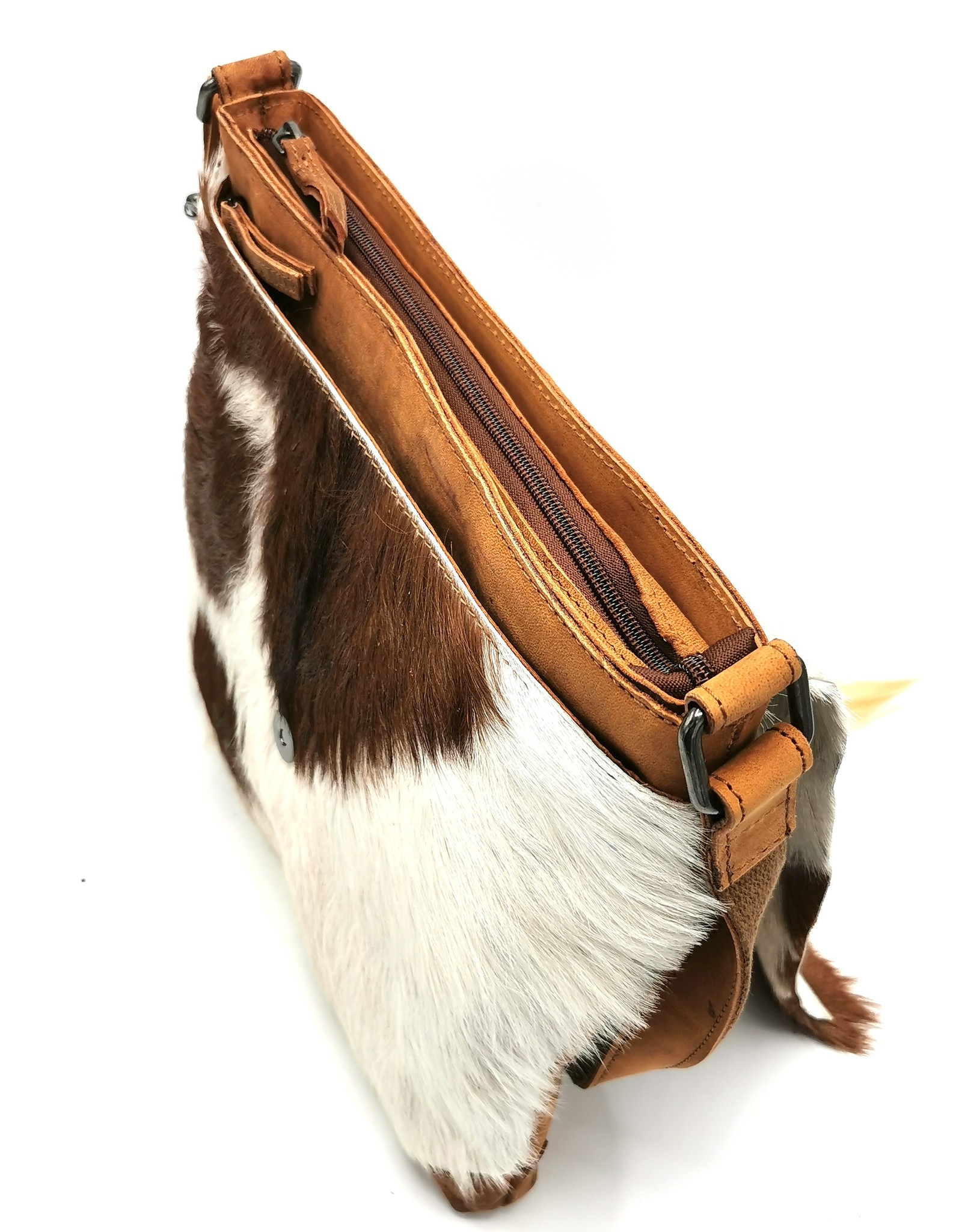 Hide & Stitches Leather bags - Hide & Stitches Leather Shoulder bag with Fur cover