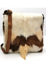 Hide & Stitches Leren tassen - Hide & Stitches Leren Schoudertas met Vacht omslag