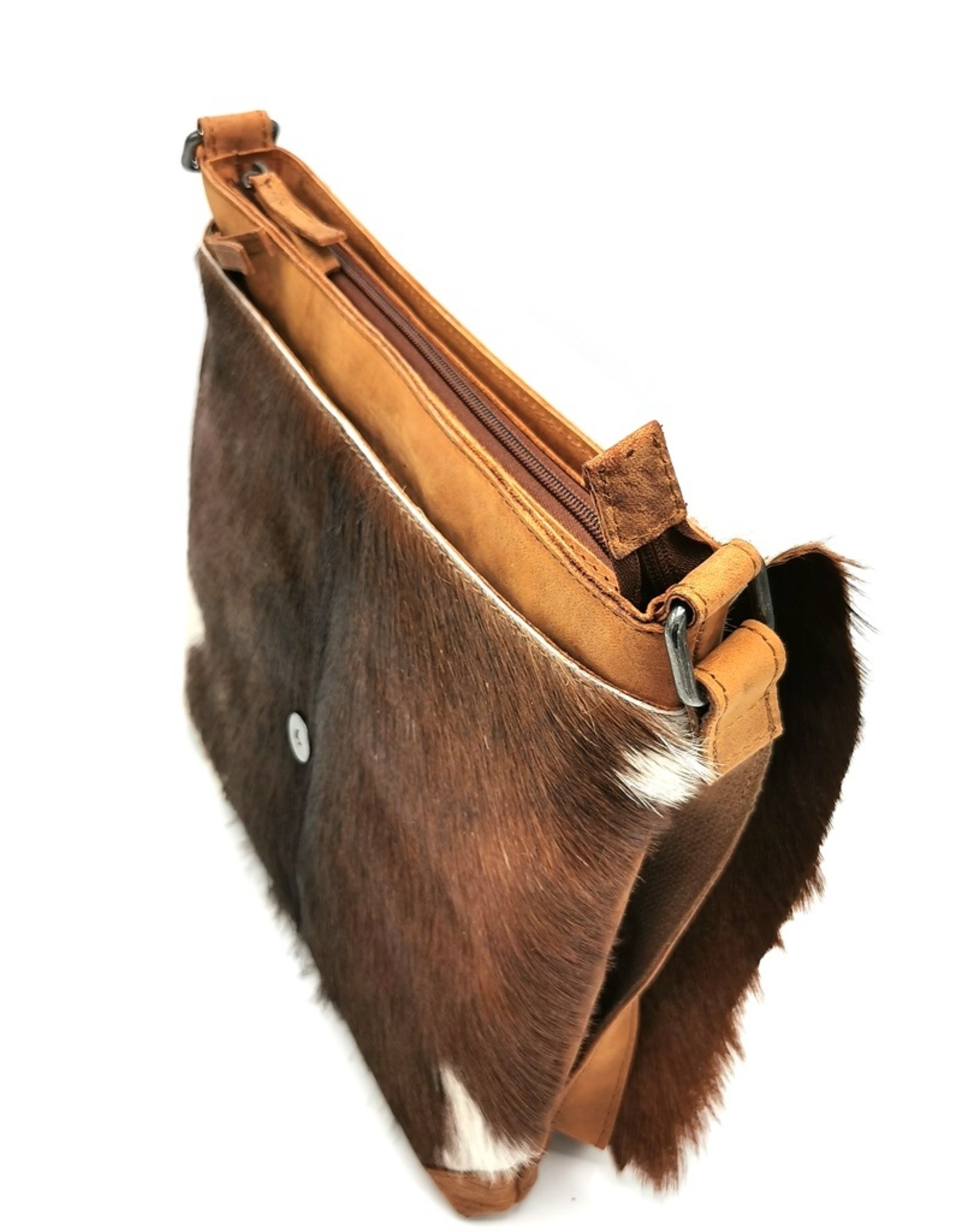 Hide & Stitches Leather bags - Hide & Stitches Leather Shoulder bag with Fur cover