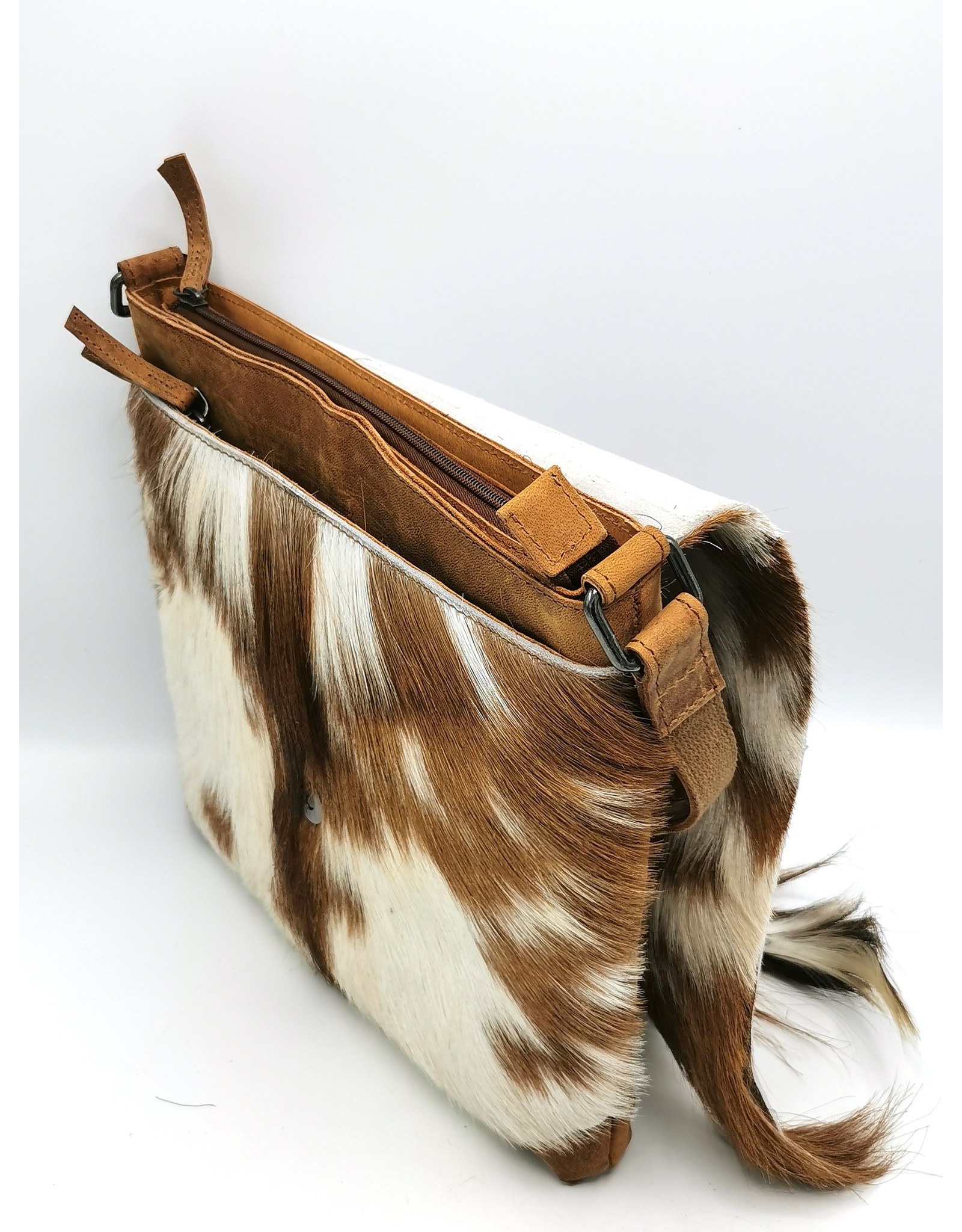 Hide & Stitches Leather bags - Hide & Stitches Leather Shoulder bag with Fur cover
