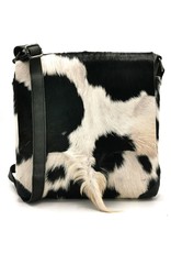 Hide & Stitches Leren tassen - Hide & Stitches Leren Schoudertas met Vacht omslag