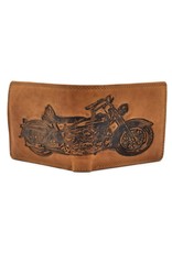 HillBurry Leather Wallets - HillBurry Leather wallet with embossed motorbike  horizontale