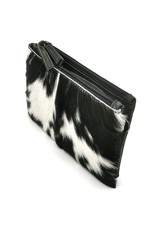 Hide & Stitches Leather Festival bags, waist bags and belt bags - Hide & Stitches Leather Shoulder Bag with Genuine Fur black-white