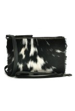 Hide & Stitches Leather Festival bags, waist bags and belt bags - Hide & Stitches Leather Shoulder Bag with Genuine Fur black