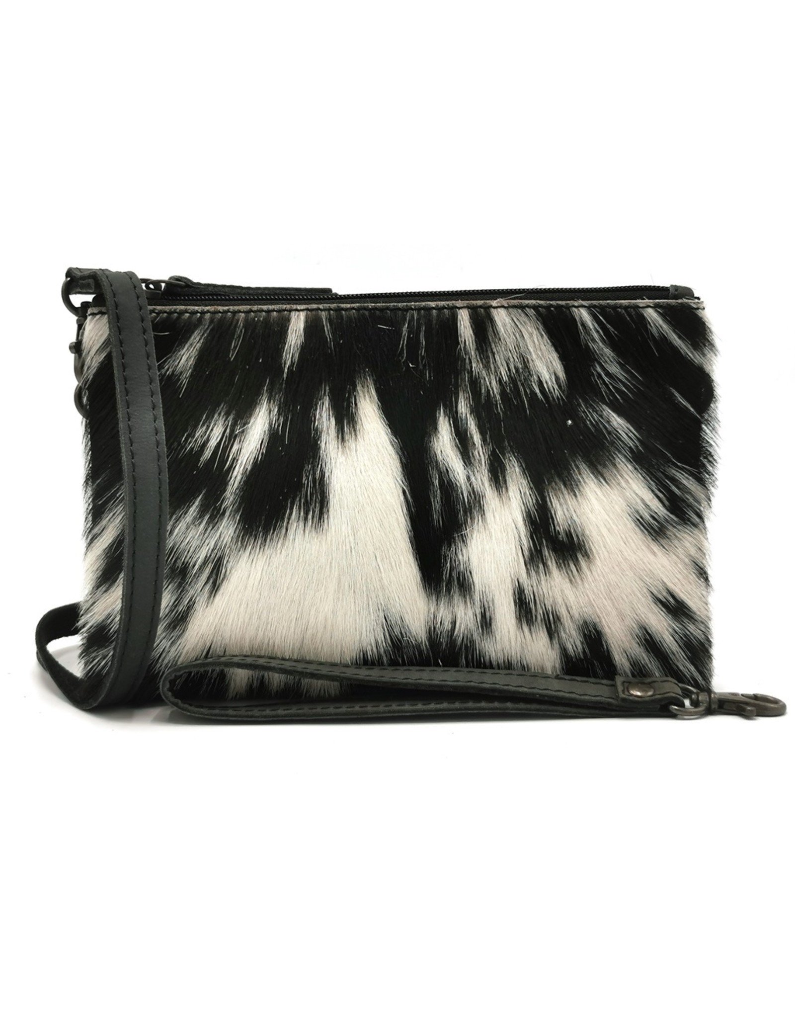 Hide & Stitches Leather Festival bags, waist bags and belt bags - Hide & Stitches Leather Shoulder Bag with Genuine Fur black